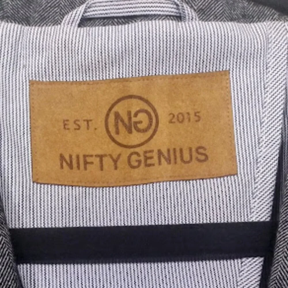 NWT Nifty Genius Jacket Mens Small Grayong Sleeve Kurt Notched Lapel Blazer